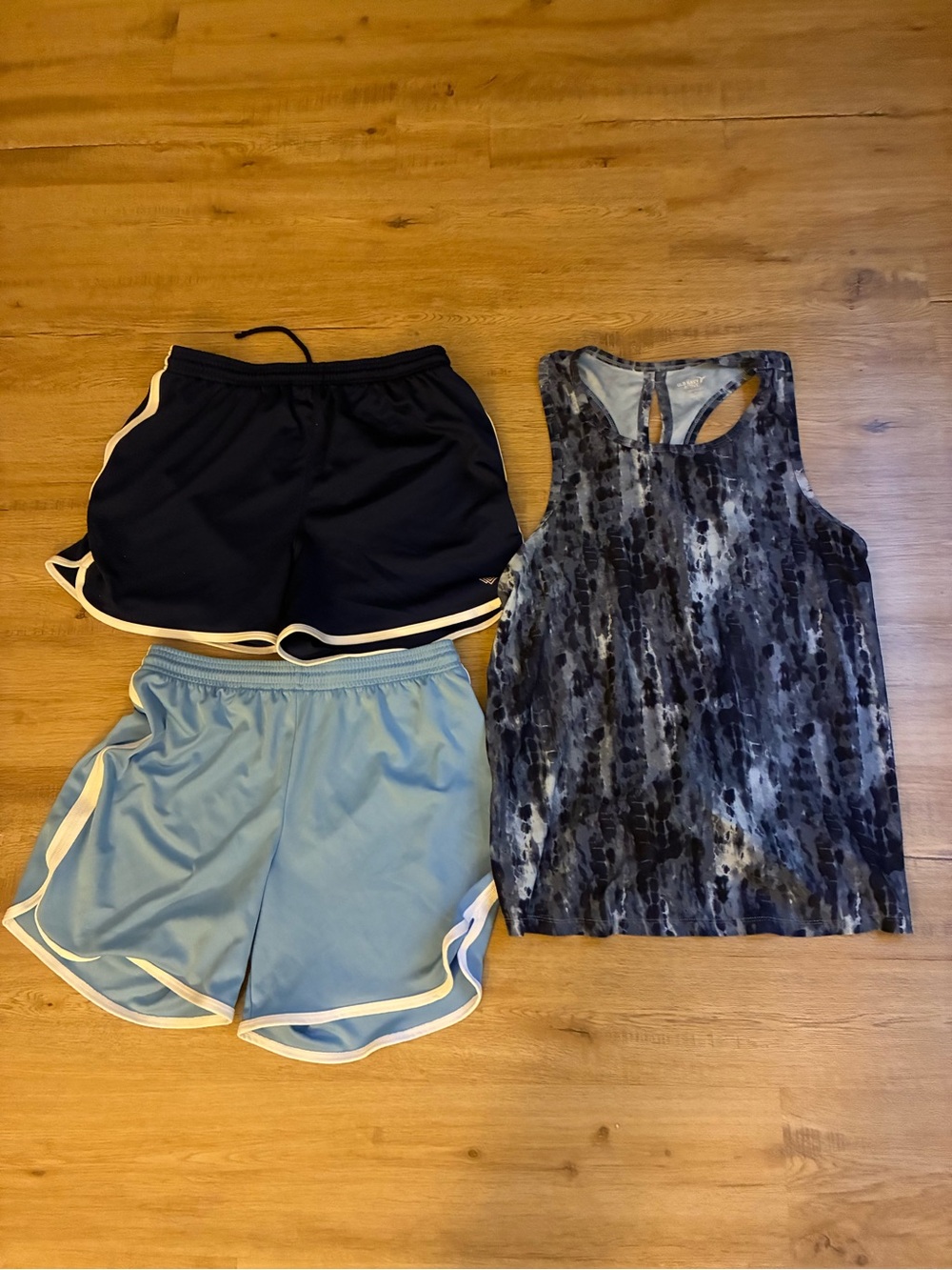 ZELOS Women's Athletic Shorts Set - Navy & Light Blue